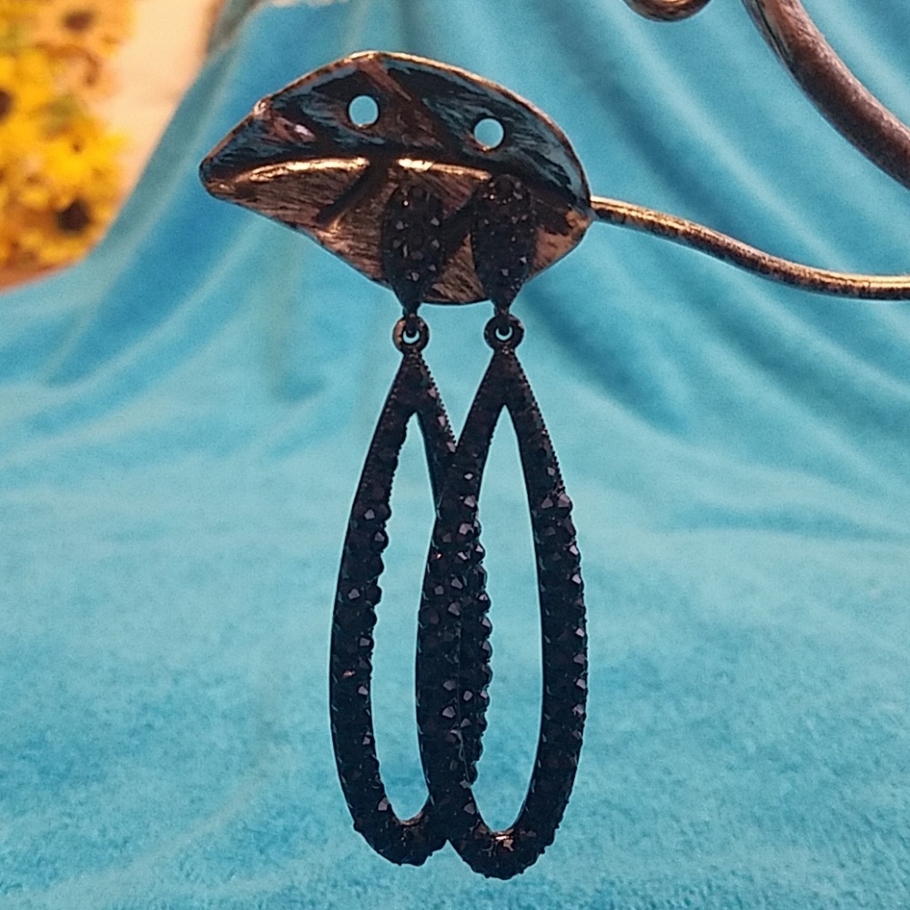 Black sparkly earrings